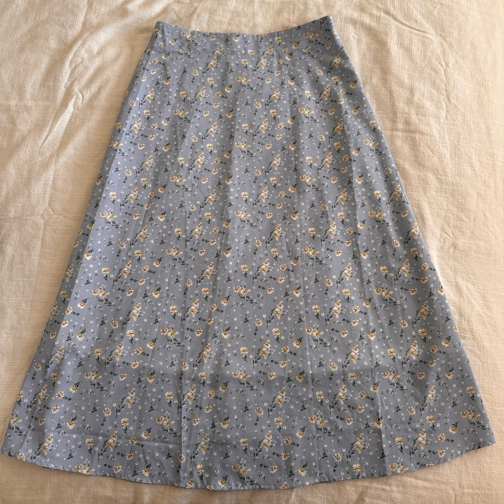 Blue floral skirt